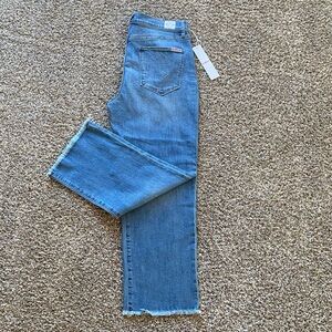 Hudson NOA Aim Cropped Straight Leg Raw Hem Jeans SZ 30